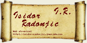 Isidor Radonjić vizit kartica